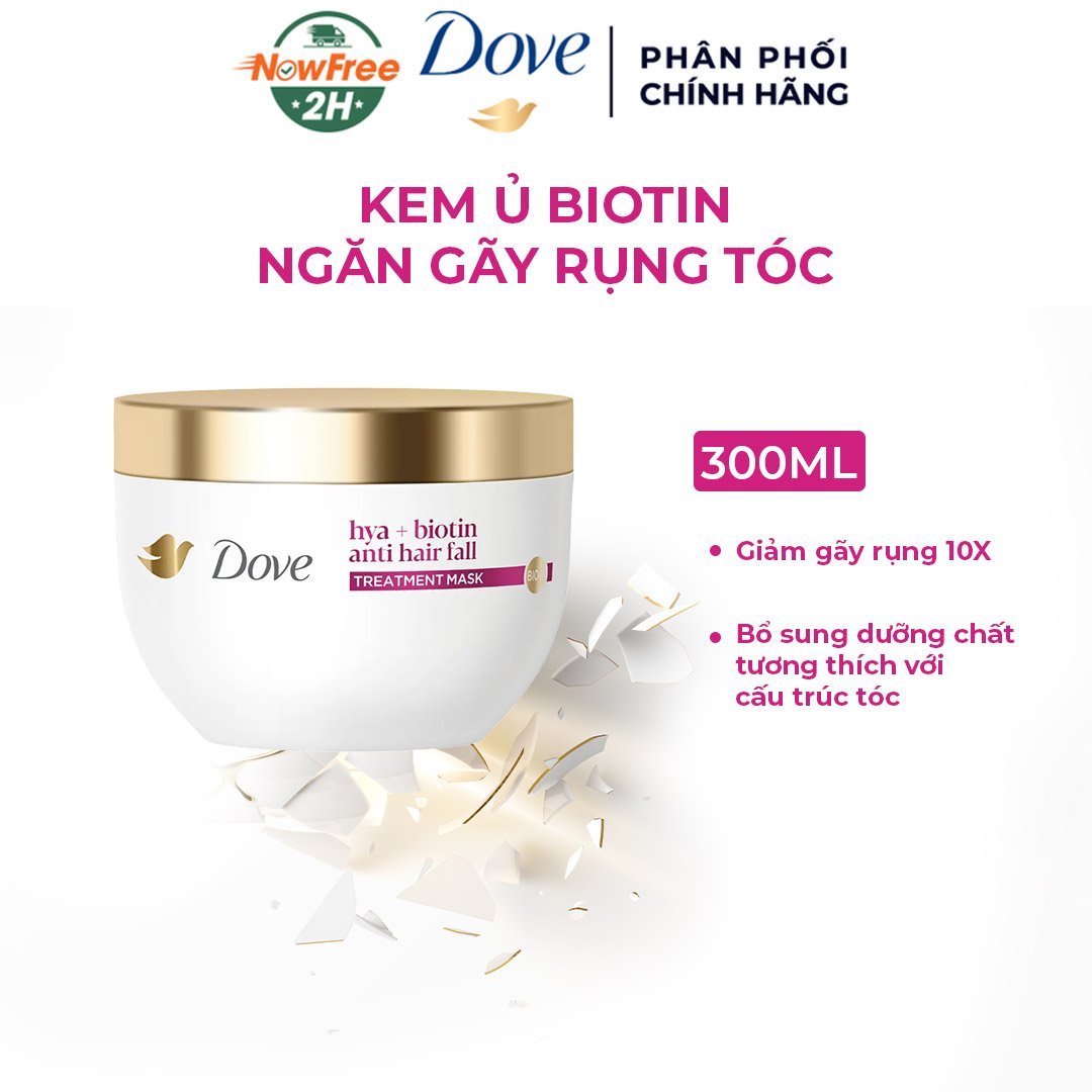 Kem Ủ Tóc Dove Biotin Giảm Gãy Rụng 300ml (Mới)