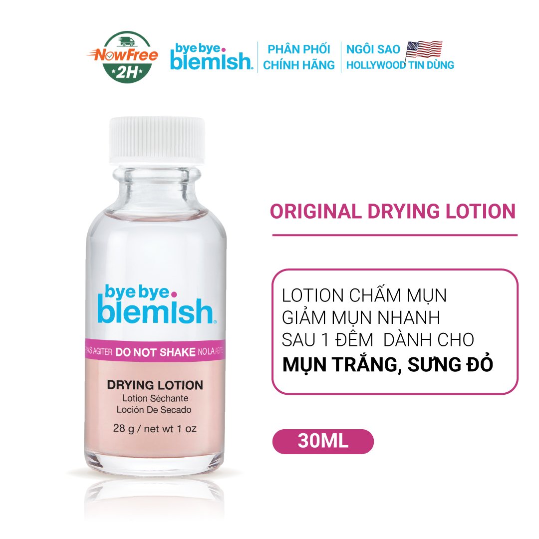 Lotion Chấm Mụn Bye Bye Blemish Cho Mụn Trắng, Nhạy Cảm 30ml
