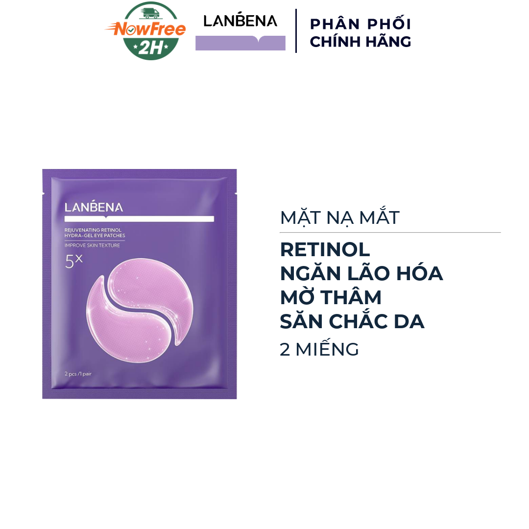 Mặt Nạ Mắt Lanbena Retinol Ngăn Lão Hóa, Làm Mờ Quầng Thâm 2 Miếng