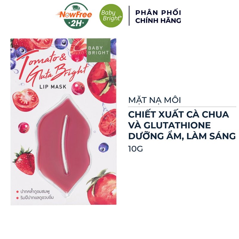 Mặt Nạ Môi Baby Bright Chiết Xuất Cà Chua & Glutathione 10g