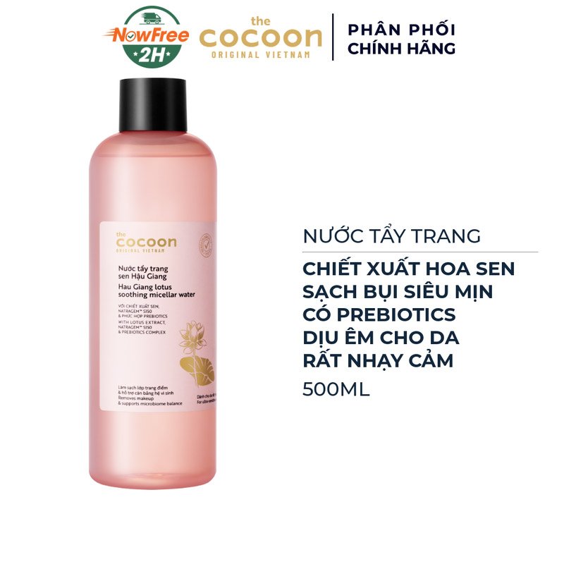 Nước Tẩy Trang Cocoon Sen Hậu Giang Cho Da Rất Nhạy Cảm 500ml