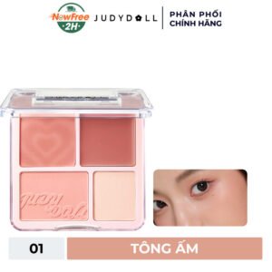 Phấn Má Hồng & Bắt Sáng Judydoll 4 Màu - 01 Tông Ấm 9g