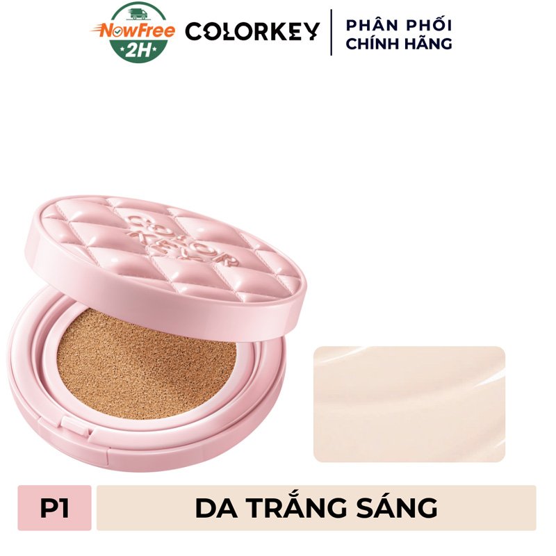 Phấn Nước Colorkey Chống Nắng Kiềm Dầu P1 Da Trắng Sáng 11g
