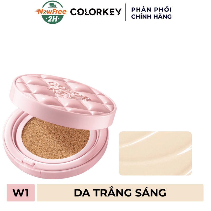Phấn Nước Colorkey Chống Nắng Kiềm Dầu W1 Da Trắng Sáng 11g