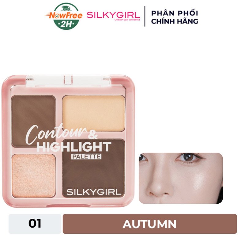 Phấn Tạo Khối & Bắt Sáng Silkygirl 4 Ô - 01 Autumn 8.3g