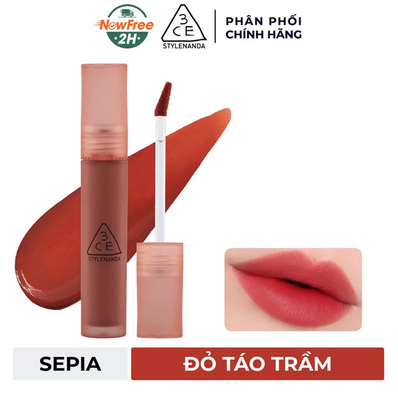 Son Kem Lì 3CE Sepia - Đỏ Táo Trầm 4.6g
