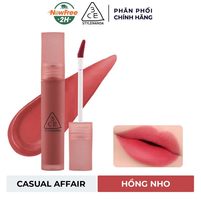 Son Kem Lì 3CE Casual Affair - Hồng Nho 4.6g