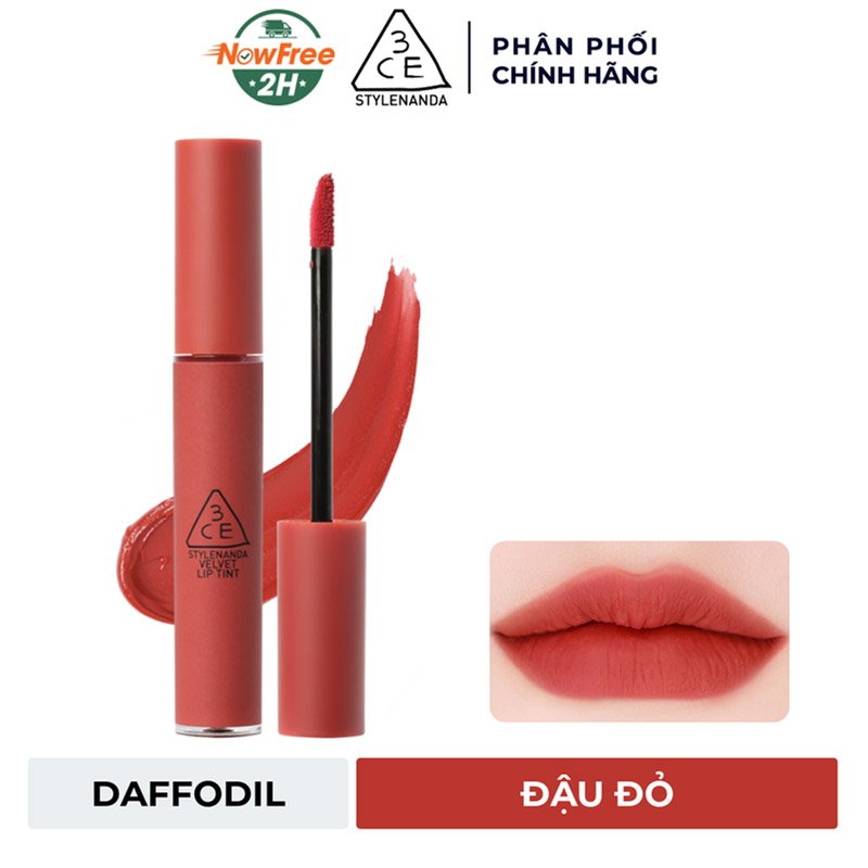 Son Kem Lì 3CE Mịn Như Nhung Daffodil - Đậu Đỏ 4g