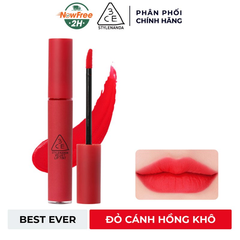 Son Kem Lì 3ce Mịn Như Nhung Best Ever - Đỏ Cánh Hồng Khô 4g