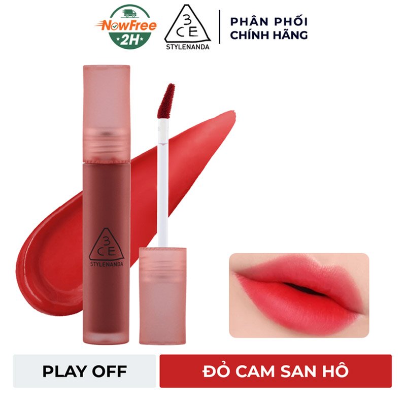 Son Kem Lì 3CE Play Off - Đỏ Cam San Hô 4.6g