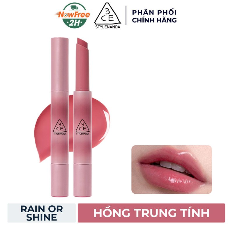 Son Thỏi 3CE Căng Bóng Rain Or Shine - Hồng Trung Tính 1.7g