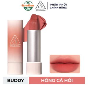 Son Thỏi 3CE Mềm Môi 06 Buddy - Hồng Cá Hồi 3.5g