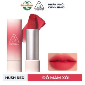 Son Thỏi 3CE Mềm Môi 08 Hush Red - Đỏ Mâm Xôi 3.5g