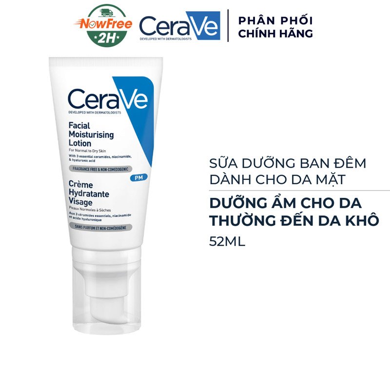 Sữa Dưỡng Ẩm Ban Đêm CeraVe Dành Cho Da Mặt 52ml