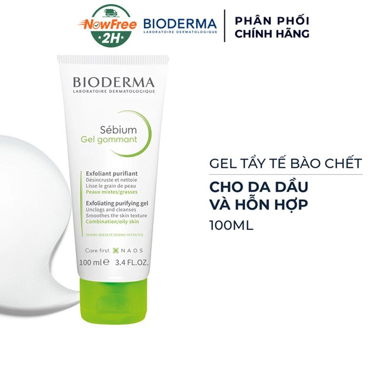 Gel Tẩy Tế Bào Chết Bioderma Cho Da Dầu Và Hỗn Hợp 100ml