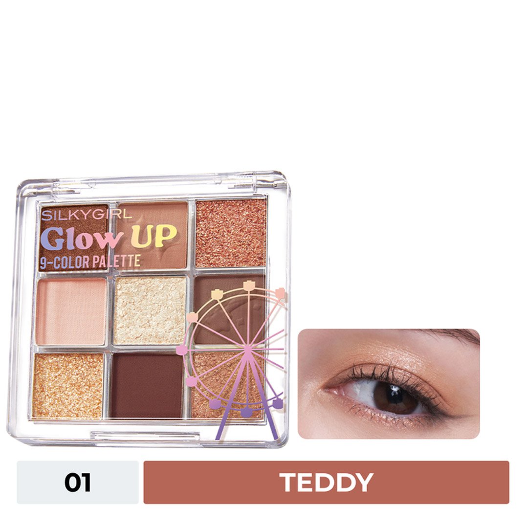Bảng Phấn Mắt Silkygirl 9 Ô Màu 01 Teddy 7.2g