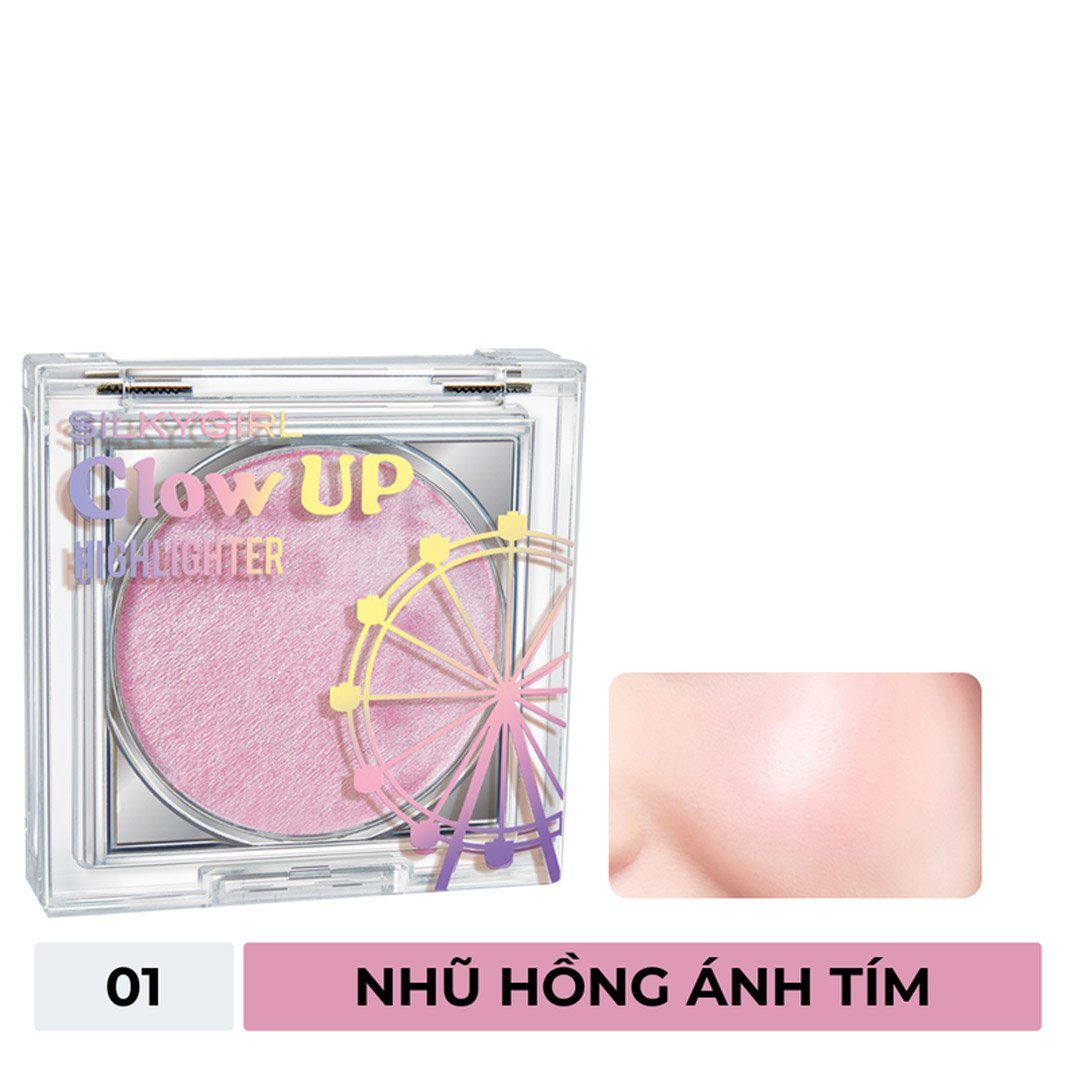 Bắt Sáng Dạng Kem Silkygirl Màu 01 Nhũ Hồng Ánh Tím 4g