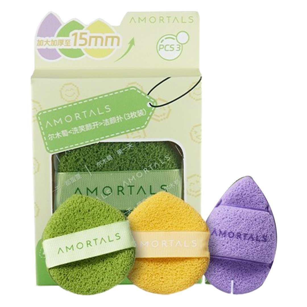 Bộ 3 Bông Rửa Mặt Bọt Biển Amortals Hình Giọt Nước