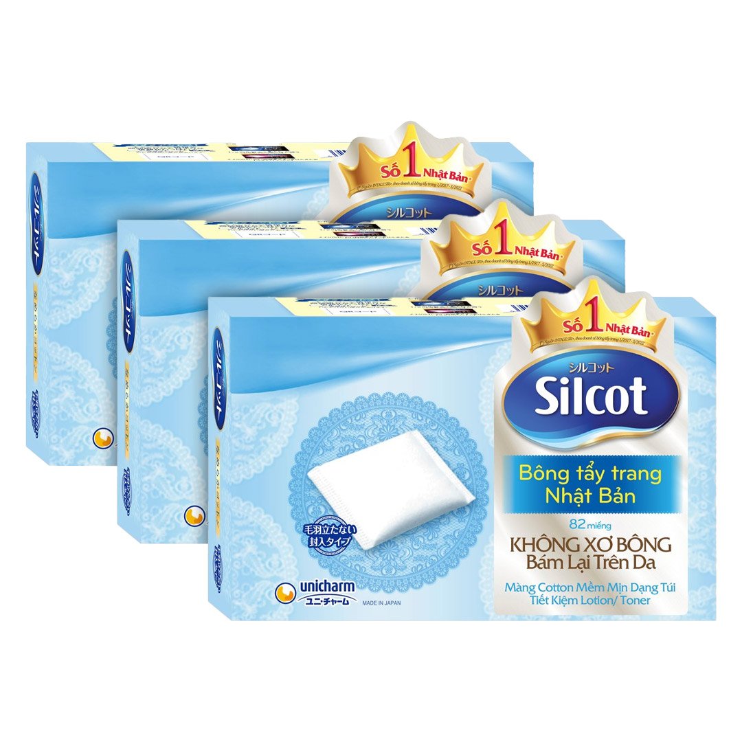 Combo 3 Hộp Bông Tẩy Trang Silcot Cơ Bản 82 Miếng