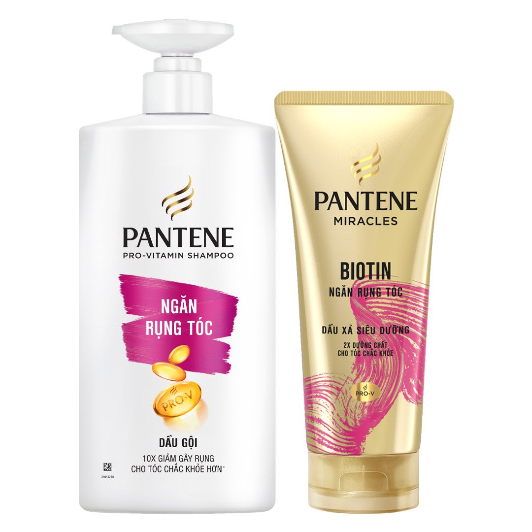 Bộ Gội Xả Pantene Ngăn Rụng Tóc (Dầu Gội 650ml + Dầu Xả Siêu Dưỡng 300ml)