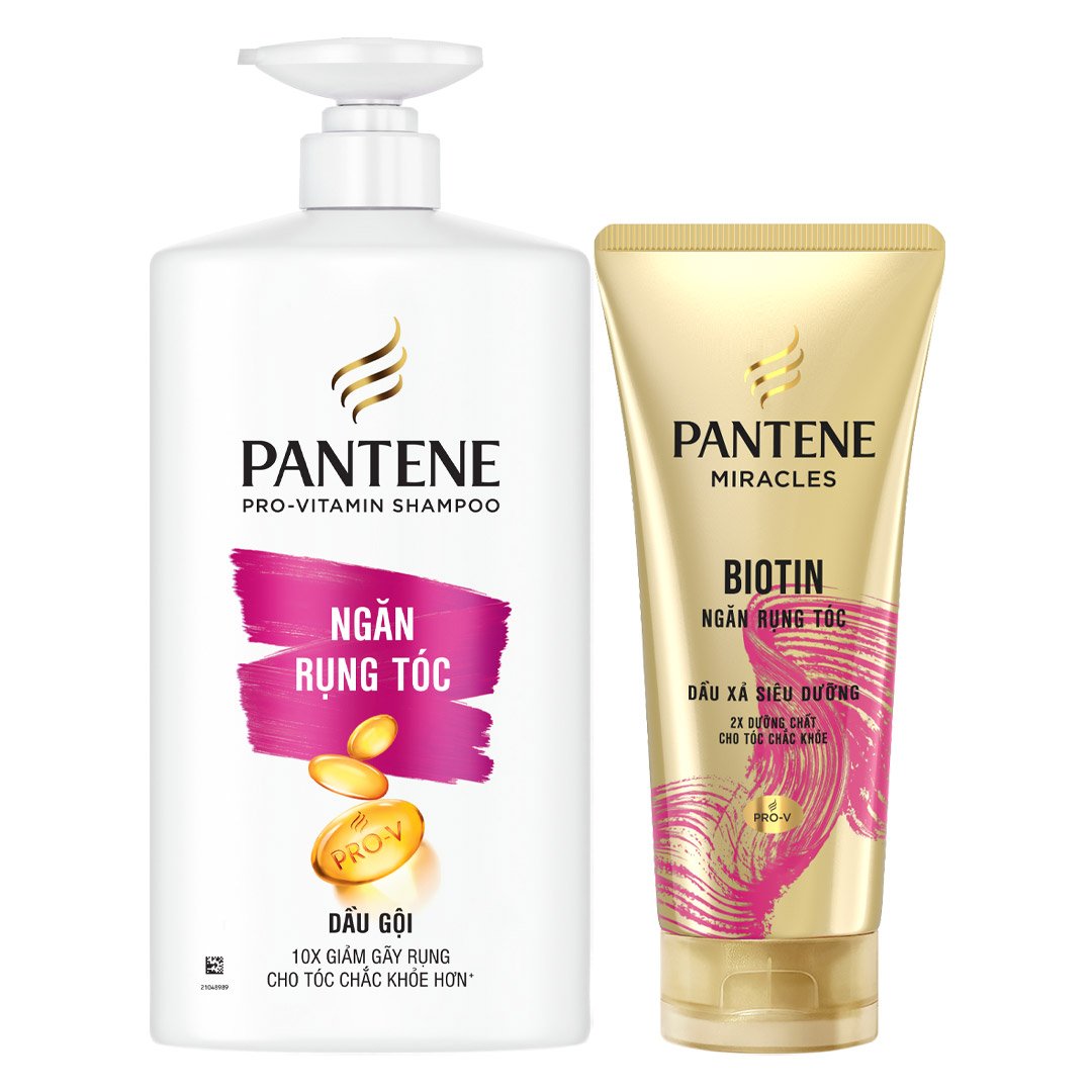 Bộ Gội Xả Pantene Ngăn Rụng Tóc (Dầu Gội 900ml + Dầu Xả Siêu Dưỡng 300ml)