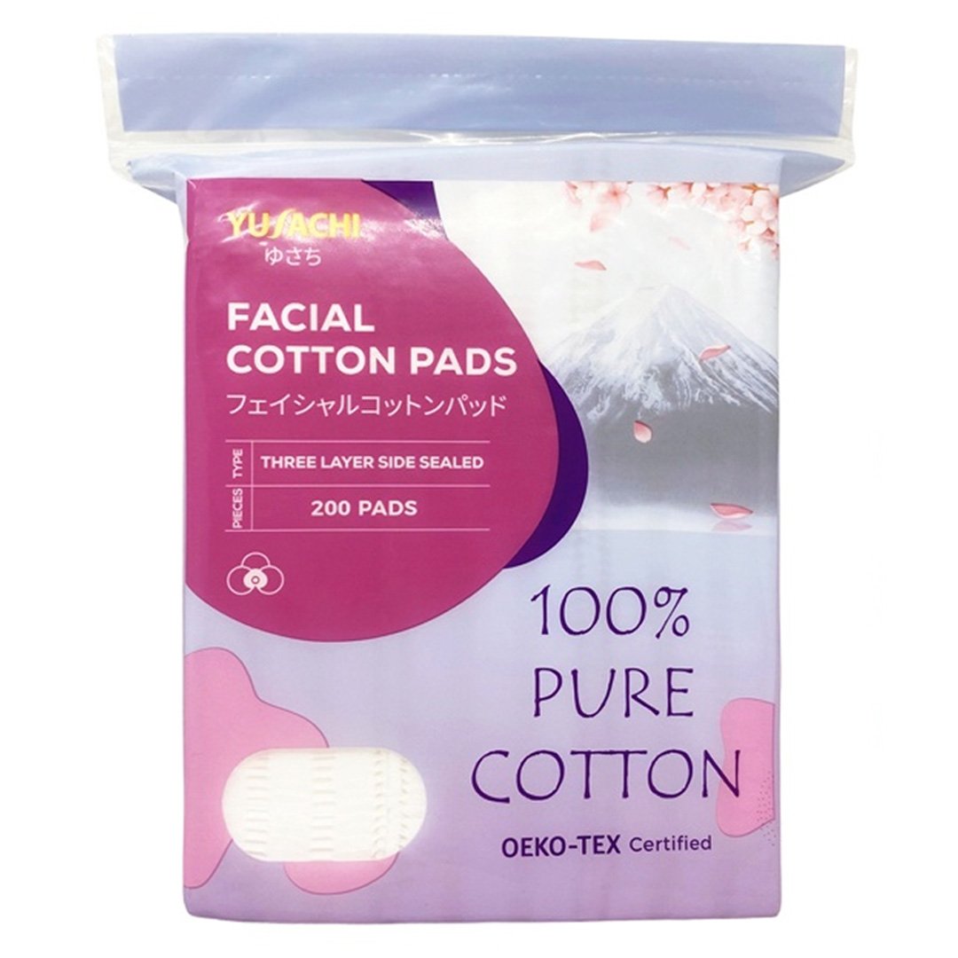 Bông Tẩy Trang Yusachi Suzuran 100% Cotton 200 Miếng