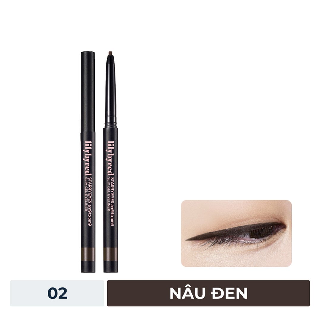 Chì Kẻ Mắt Lilybyred Siêu Mảnh Lâu Trôi 02 Nâu Đen 0.14g