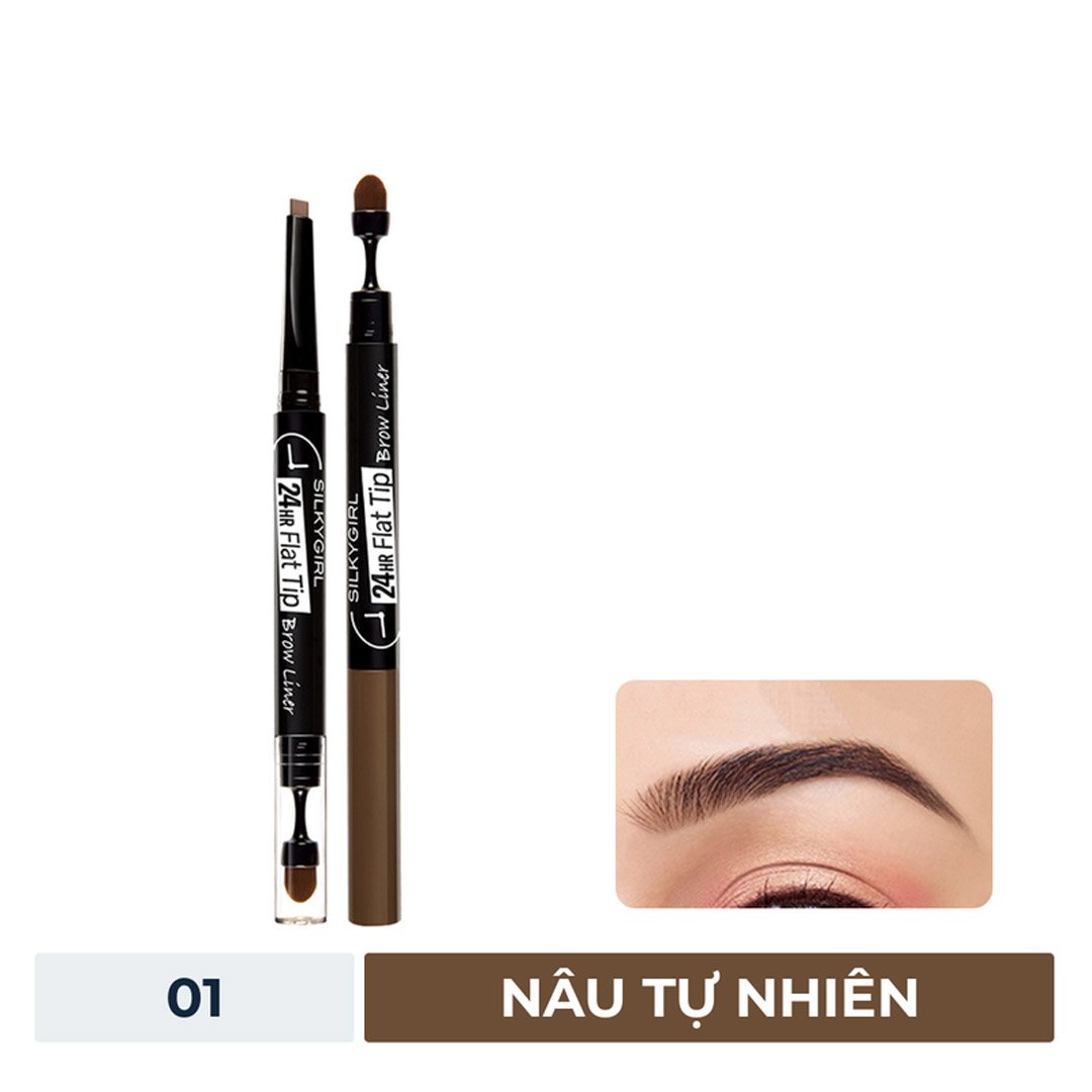 Chì Kẻ Mày Silkygirl Hai Đầu Lâu Trôi 01 Nâu Tự Nhiên 0.15g