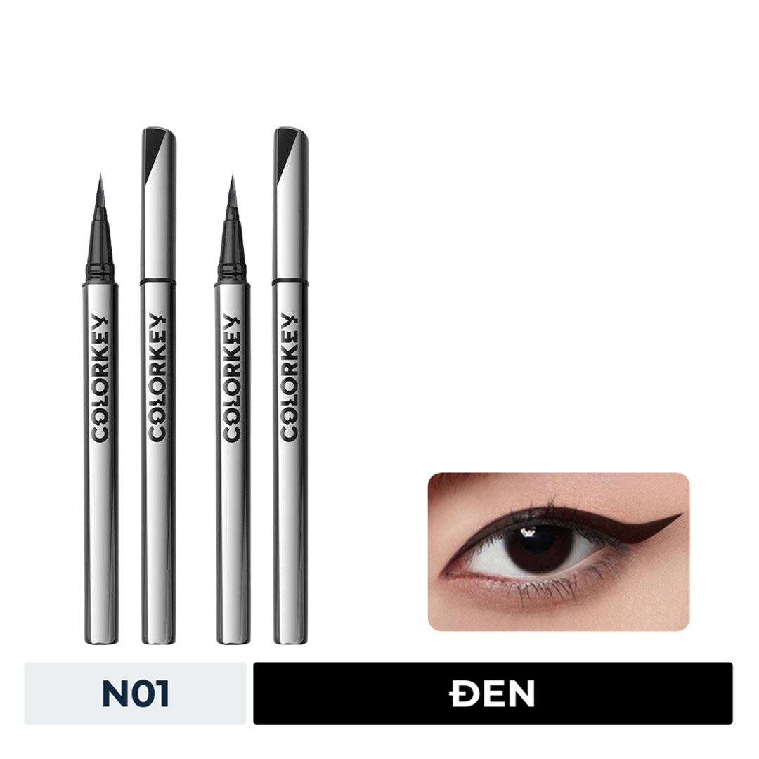 Combo 2 Bút Kẻ Mắt Colorkey Chống Nước Lâu Trôi N01 Đen 0.5g
