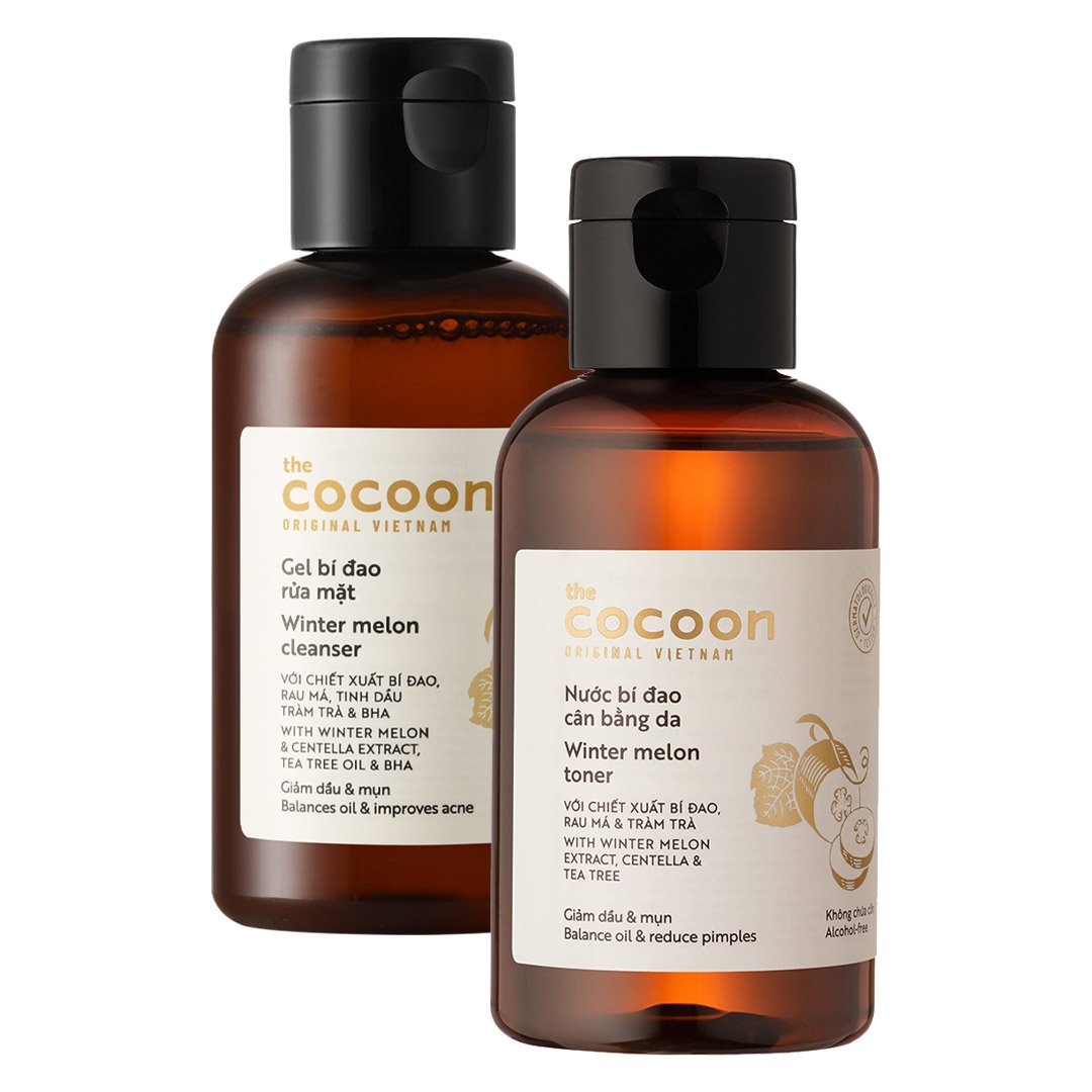 Combo Cocoon Gel Rửa Mặt Bí Đao 140ml + Nước Cân Bằng Bí Đao 140ml