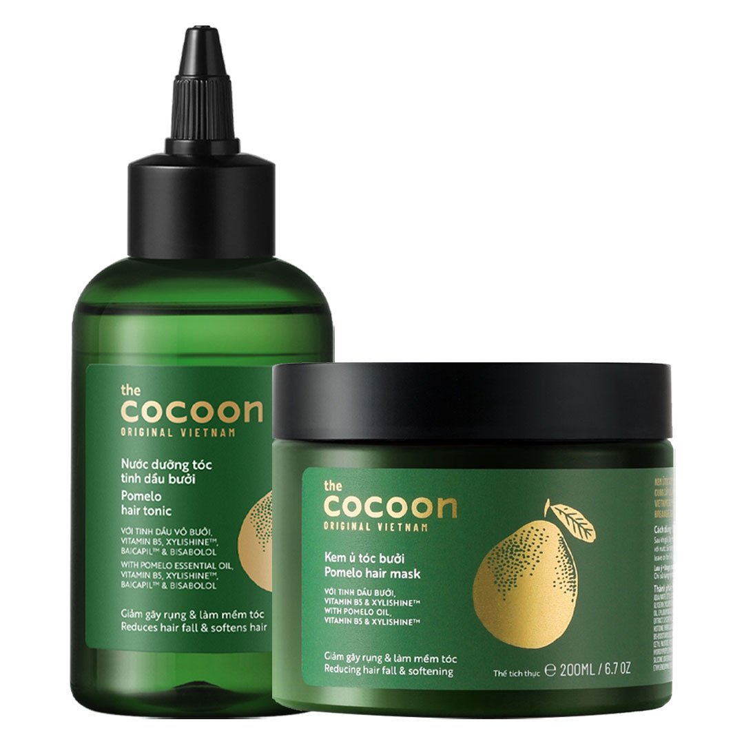 Combo Cocoon Kem Ủ 200ml + Nước Dưỡng Tóc 140ml Tinh Dầu Bưởi