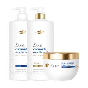 Combo Dove Gội 640g, Xả 610g & Ủ 300ml Ceramide Phục Hồi Hư Tổn (Mới)