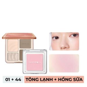 Combo Judydoll Bảng Highlight Và Tạo Khối 01 Tông Lạnh & Phấn Má Hồng 44 Hồng Sữa 9g+2g