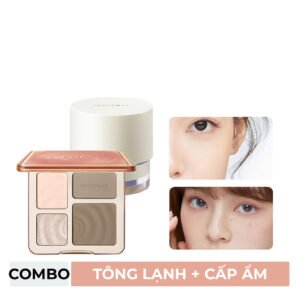 Combo Judydoll Bảng Highlight Và Tạo Khối 4 Màu - 01 Tông Lạnh 9g + Kem Lót Cấp Ẩm 30g