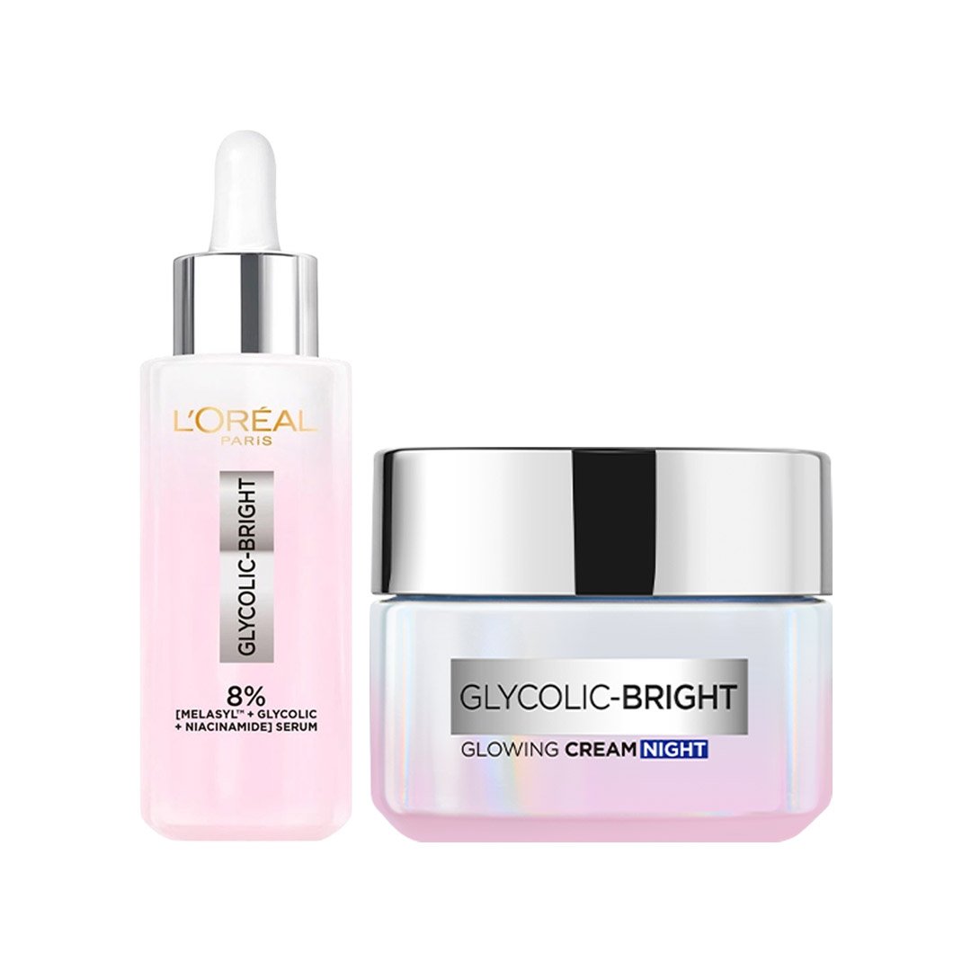 Combo L'Oreal Serum Sáng Da 30ml + Kem Dưỡng Sáng Da Ban Đêm 50ml