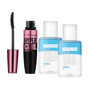 Combo Maybelline Mascara Dài Và Cong Mi 9.2ml + 2 Nước Tẩy Trang Mắt Môi 40ml