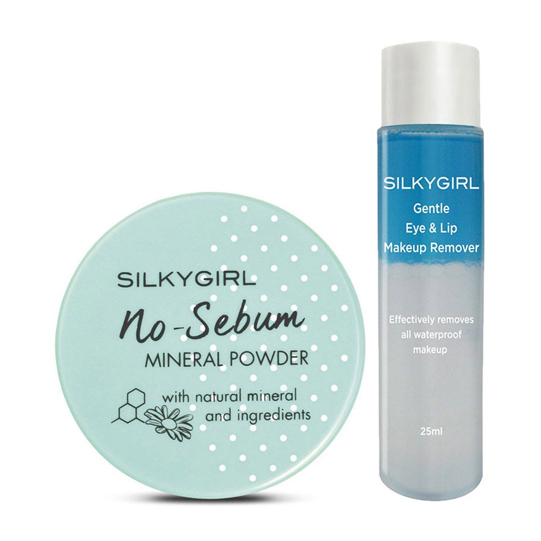 Combo Silkygirl Tẩy Trang Mắt Môi 25ml + Phấn Phủ Khoáng 5g