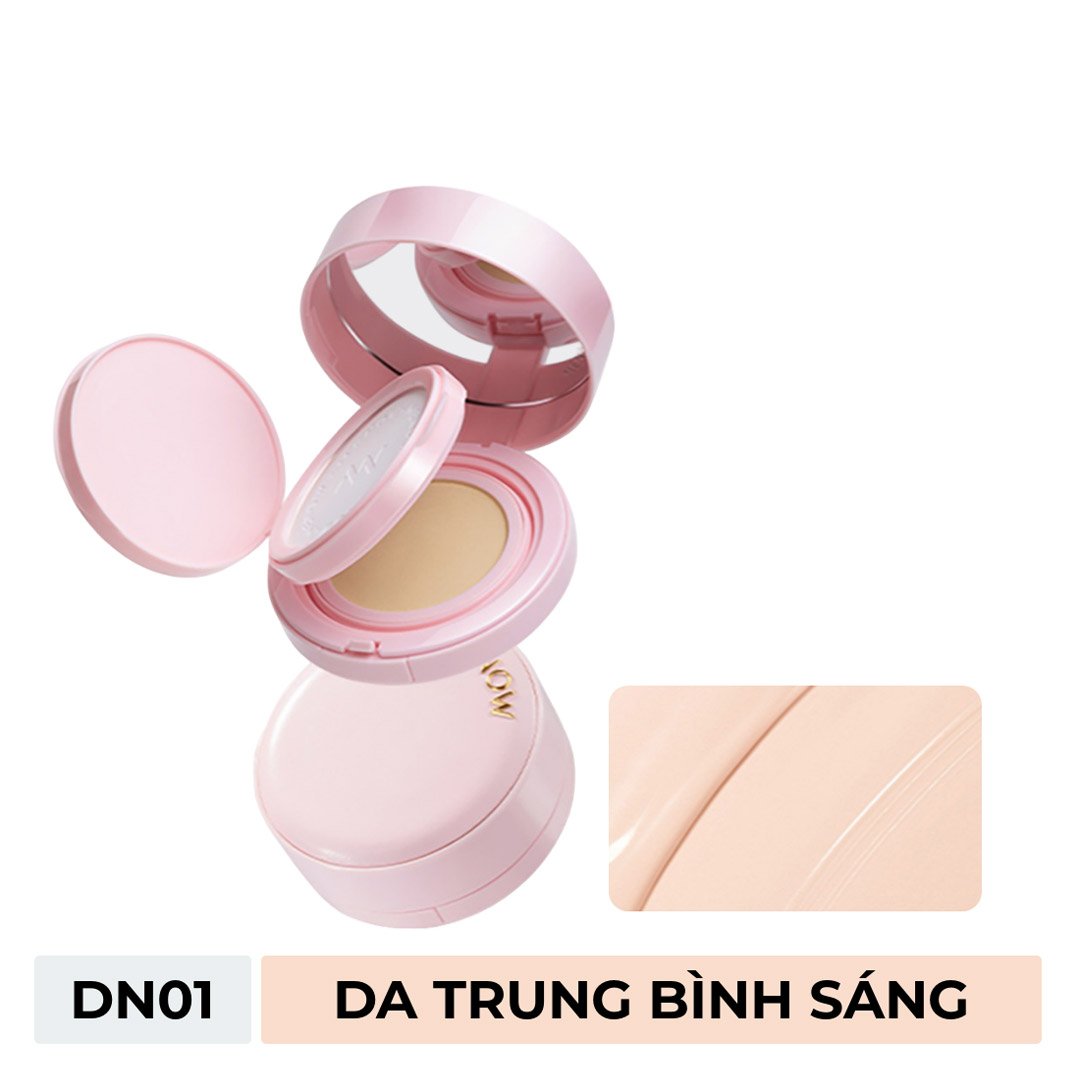 Cushion Kèm Phấn Phủ Menow Cho Da Khô Màu DN01 Medium 17g