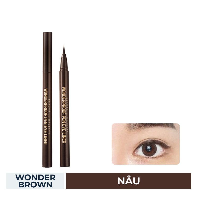 Kẻ Mắt Nước B.O.M Lâu Trôi Màu Nâu 02 Wonder Brown 0.5g