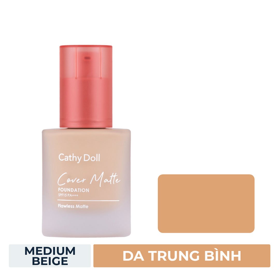 Kem Nền Cathy Doll Mịn Lì 03 Medium Beige - Da Trung Bình 30g