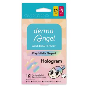 Miếng Dán Mụn Derma Angel Vui Nhộn Hologram 12+3 Miếng