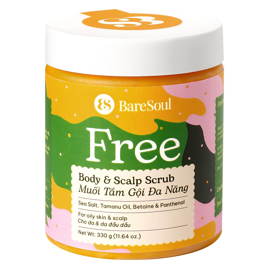 Muối Tắm Gội Đa Năng BareSoul Free Cho Da Đầu & Cơ Thể 330g