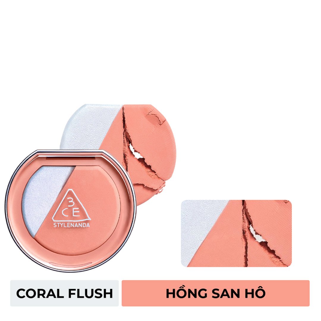 Phấn Má Hồng Bắt Sáng 3CE Coral Flush - Hồng San Hô 9g
