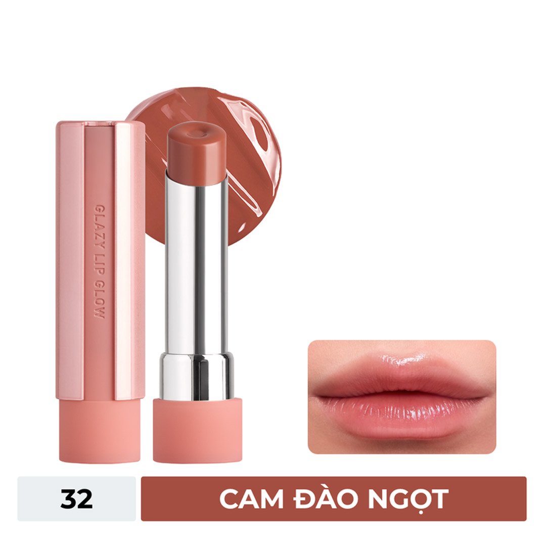 Son Bóng 3CE Dưỡng Ẩm 32 Peachy Filling - Cam Đào Ngọt 5g
