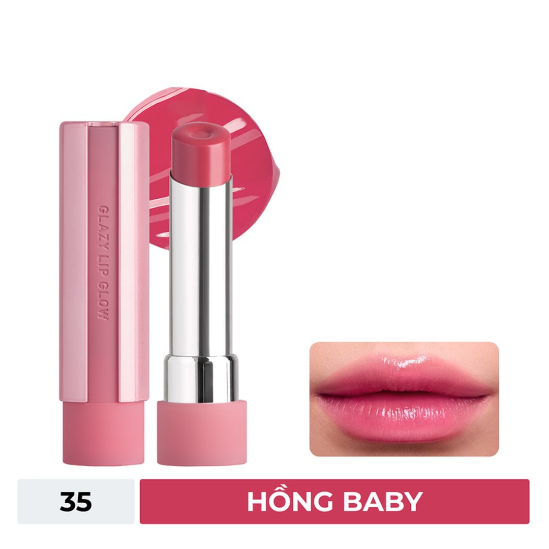 Son Bóng 3CE Dưỡng Ẩm 35 Pink Tube - Hồng Baby 5g