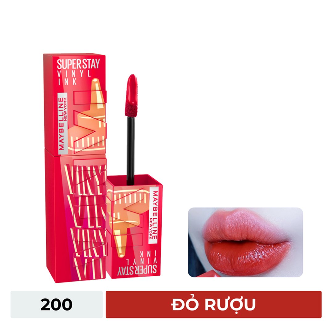 Son Bóng Maybelline 200 Salsa - Đỏ Rượu 4.2ml