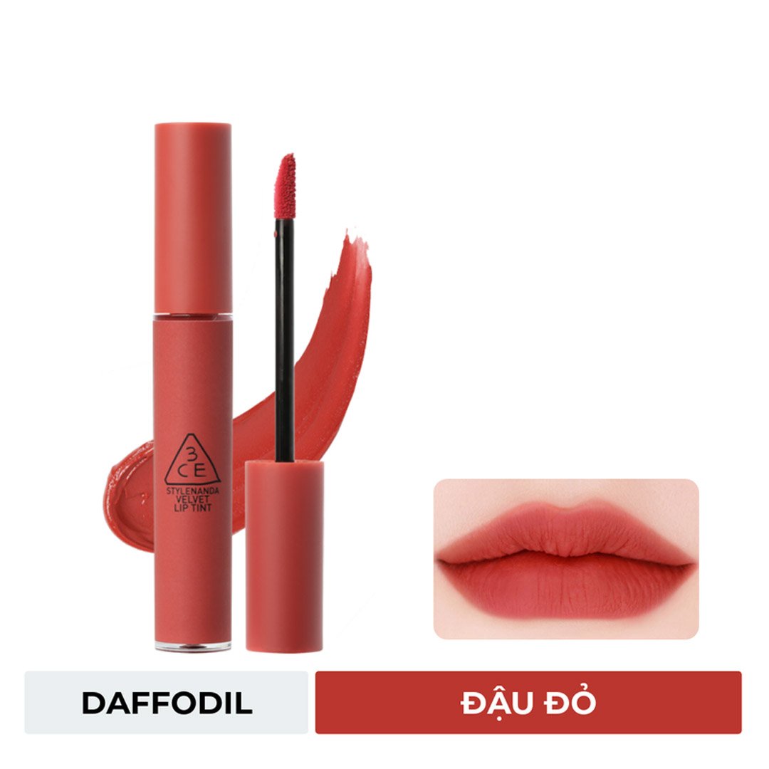 Son Kem Lì 3CE Mịn Như Nhung Daffodil - Đậu Đỏ 4g