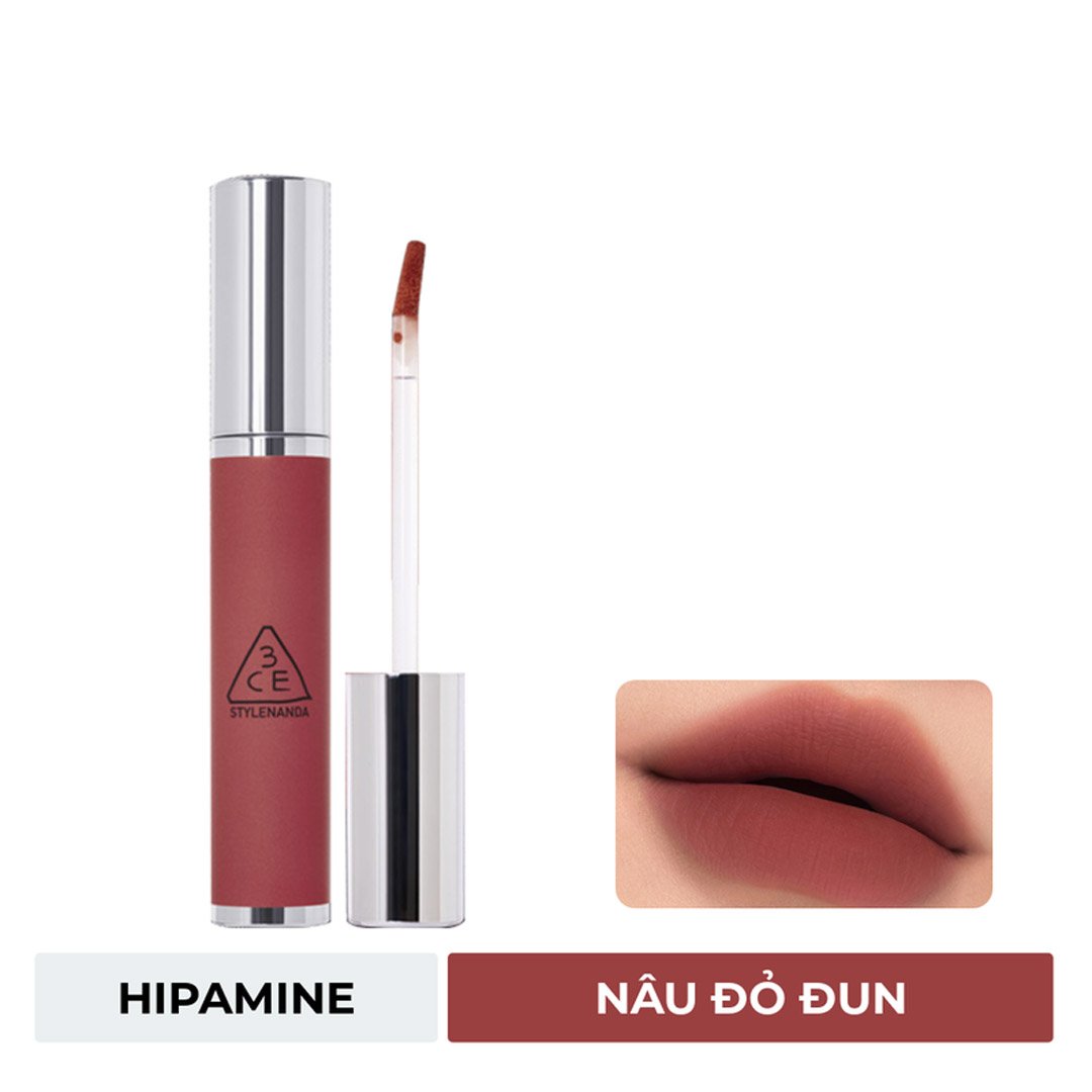 Son Lì 3CE Mịn Môi Hipamine - Nâu Đỏ Đun 4g
