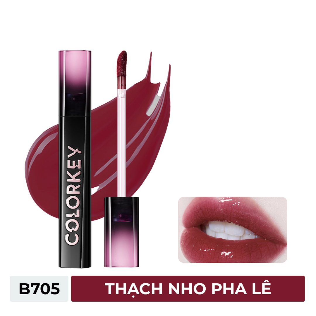 Son Môi Colorkey Gương Bóng B705 Thạch Nho Pha Lê 2.5g
