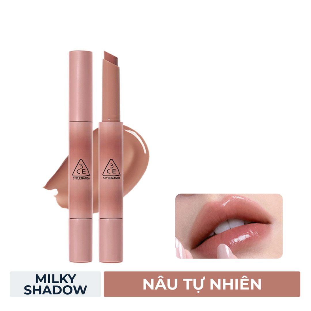 Son Thỏi 3CE Căng Bóng Milky Shadow - Nâu Tự Nhiên 1.7g